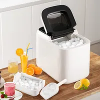Eiswürfelmaschine, Eiswürfelbereiter mit 2L Wassertank & 2 Würfelgrößen, 15 kg pro Tag, 9 in 6-8 Min, Ice Maker mit Eisschaufel & Korb, Selbstreinigungsfunktion, für Zuhause & Bar (Weiß)