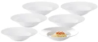 Pastateller 27,5cm Porzellan weiß - 6 Stück - Nudelteller tiefer Teller breiter Rand für die Gastronomie…