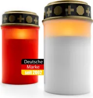 BigDean Led Grabkerzen 1x Rot 1x Weiß– Led Grablichter für draußen – bis zu 6 Monate Leuchtdauer