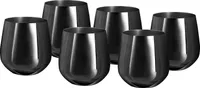 Echtwerk Weingläser, 6-tlg Rotweingläser, Trinkbecher aus Edelstahl, Unzerbrechliche Trinkgläser, Bruchsichere Gläser, Black-Edition, 500 ml