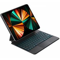 Inateck Bluetooth Tastatur für 12,9 Zoll iPad Pro 2021 (5. Gen)/2020 (4. Gen)/2018 (3. Gen), mit Touchpad und 7-farbiger Hintergrundbeleuchtung, Shortcut-Tasten, QWERTZ, Magic Keyboard, Schwarz