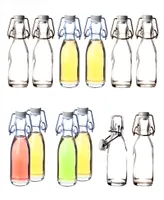 6x Glasflaschen mit Bügelverschluss 200 ml - Draht-Bügelflasche zum Ansetzen von Ölen, Alkohol : Kunststoff-Verschluss : 12 Stück