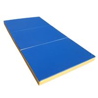 NiroSport Sportmatte Gymnastikmatte Klappbar 210 x 100 x 8 cm Blau/Gelb Turnmatte Weichbodenmatte Fitnessmatte Yogamatte Spielmatte Gästebett