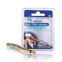 Stereo-Audio-Adapter 6.35 mm male - RCA female Silber