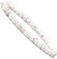 Bixorp Gems Howlite náramok z drahokamov 4 mm - náramok z drahých kameňov - duchovný darček - 20 cm