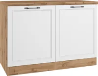 Spülenschrank 120 cm in weiß und Eiche, MONTERREY-03