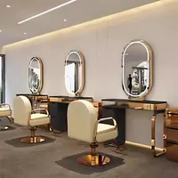 360Home Friseurladen Haarsalon Schmink Friseur Spiegel Orange A