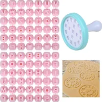 Keksstempel 86 Stück Alphabet Plätzchen Stempel Buchstaben Ausstecher für Fondant Kunststoff Keks Prägestempel Benutzerdefiniert Buchstaben Zahlen Symbol für Keks Kuchen Deko Prägung