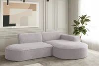 Sofa w kształcie L narożnik MODENA tkanina Ascot różowy prawy