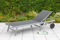 Lehátko Merxx "Tessin" Action Lounger - hliníkový rám s textilním potahem černé barvy