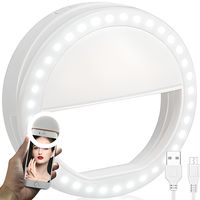 Selfie Ring Licht Handy RingLicht Einstellbare LED USB Smartphone Light Ringleuchte Helligkeitsstufen YouTube-Video TikTok Make-UP iPhone iPad Retoo