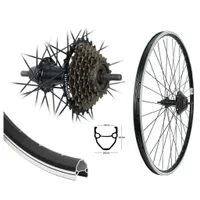 Aggro-X 28 Zoll Hinterrad Laufrad schwarz Felge Hohlkammerfelge 7 fach Shimano Zahnkranz