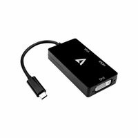 V7 V7UC-VGADVIHDMI-BLK, 3.2 Gen 1 (3.1 Gen 1), USB Typ-C, DVI-Ausgang, HDMI-Ausgang, 3840 x 2160 Pixel