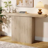 LITTLE TREE 105 cm Landhaus Konsolentisch, Einfacher Flurtisch, Holz Sofatisch für Wohnzimmer, Eingangsbereich, Eiche