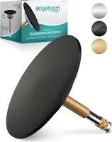 Engelbach® Badewannenstöpsel mit Universaler Passform - Doppel Dichtung, Schwarz