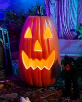 Riesengroßer Ovaler Halloween Kürbis mit LED Beleuchtung 55 cm