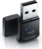 CSL WLAN 300 Mbit/s USB Stick Adapter - WiFi Adapter – Verschlüsselung WEP WPA WPA2 – 2,4 Ghz 2T2R – Verstärkung 18 dBm – für Windows 7 - 11