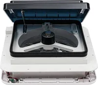 Ventilátor pre obytné automobily, napájanie 12 V, dizajn s 10 lopatkami, BIELA, BIELA