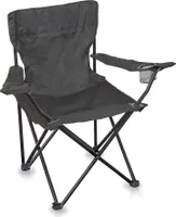 Linder Exclusiv Klappstuhl PO2481 – Campingstuhl & Angelstuhl mit Getränkehalter & Tragetasche, bis 120 kg, Dunkelgrau Faltbar Stuhl, Gartenstuhl