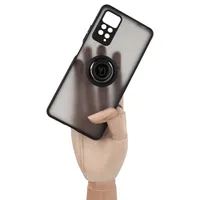 Handyhülle mit Fingergriff für Xiaomi Redmi Note 11 Pro / Pro 5G, Bizon Case Hybrid Ring, getönt mit schwarzem Rahmen