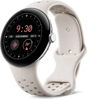 Google Pixel Watch 3, 41 mm, WLAN, Silber (Polished Silver) und Sportarmband Porzellan (Porcelain)