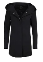 ONLY Damen Langarm Mantel Kapuze Reißverschluss Druckknüpfe schwarz Größe XL