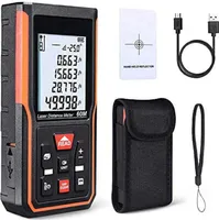 TACKLIFE S5-60, 60 m Laser-Entfernungsmesser, Lasermessgerät, USB-Aufladung, ±2 mm Genauigkeit, elektronischer Winkelsensor, 99 Speicher, m/in/ft/ft+in, einstellbarer Ton, Berechnung von Länge, Fläche, Volumen