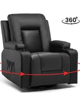 COMHOMA TV kreslo s masážnou a vyhrievacou funkciou - otočné o 360 stupňov - s funkciou hojdania ►Vyhrievanie operadla Shiatsu masážne sedadlo Relax kreslo pre domácnosť/kanceláriu, čierne