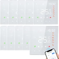 10X Smart Tuya WiFi-Thermostat, Sprachsteuerung, fuer 3A Warmwasserbereitung, Digital LCD Programmierbares Raumthermostat Thermostat Wandthermostat Unterputz Fu?bodenheizung, kompatibel mit Amazon Google Home, Weiss