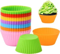 Silikon Muffin Backform 8 - 24 Stück Muffinform Muffinförmchen Cupcake BPA-Frei, Farbe:Rosa, Menge:8