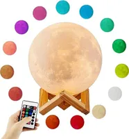 Mesačná lampa nočné svetlo 15 cm, 16 farieb LED 5,9" dotykové a diaľkové ovládanie a USB dobíjateľné 3D mesačné svetlo pre deti, darček k narodeninám dieťaťa