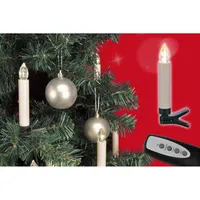 10 kabellose LED Weihnachtskerzen Christbaumkerzen Lichterkette + Fernbedienung