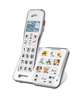 Geemarc AmpliDECT 595 schnurloses verstärktes 50 dB Schwerhörigentelefon mit Fototasten, Anrufbeantworter, Sprachansage und SOS Taste - Deutsche Version