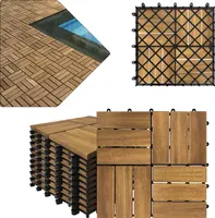 LARS360 Dřevěné dlaždice Balkon 30 x 30 cm Terasové dlaždice z akátového dřeva Balkonové dlaždice Click Tile, Podlahy, Odvodnění, Zahradní Click Tile (66 kusů)