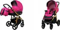 BabyLux® Axel | 2in1 Kinderwagen Bambimo | Pink | Kombikinderwagen | Kinderwagenset | Buggy + Babywa