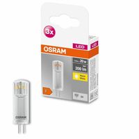OSRAM BASE LED Lampe PIN, Pinlampe mit G4 Sockel, 1,80W, Ersatz für 20W-Glühbirne, klar, Warmweiss (2700K), 3er-Pack