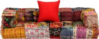 vidaXL 2-Sitzer Modularer Pouf Patchwork Stoff