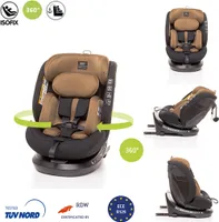 4BABY ROTO-FIX I-SIZE Kinderstiz drehbar mit ISOFIX ,Autositz 0-36kg, 40-150 cm, Reboarder kindersitz R129, einstellbare Kopfstütz, Mokka