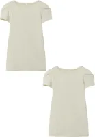 NAME IT Shirt 2er-Set Spitzen-Detail Puffärmel Rundhals Größe: 110