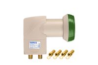 Humax Green Power Quad LNB, 4 vergoldete F-Stecker, Wetterschutz, LTE Filter