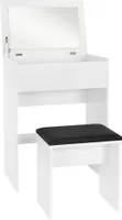 ML-Design toaletný stolík so stoličkou, toaletný stolík so zrkadlom, 60x40x122 cm, biely, moderný, obdĺžnikový a elegantný kozmetický stolík / kozmetický stolík