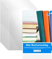 20x przezroczysta okładka na książki i zeszyty - DIN A4 - idealna do ochrony książek, zeszytów, podręczników szkolnych i notatników
