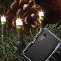 LED-Batterie-Kette außen 40er warmweiß mit Timer für 3 x AA