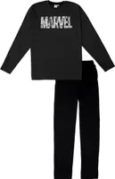 Marvel Schlafanzug für Herren - Pyjama Set Langarm Oberteil mit Hose Schwarz, Größe:XL