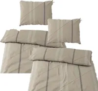 Bettwäsche Baumwolle Karo 135x200 / 80x80 cm Set 2tlg. 4tlg.: Beige / 4 tlg.