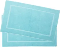 Badematten 2er Set, hellblau, 50x80 cm, 100% Baumwolle