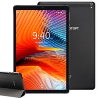 YOTOPT Tablets 10 Zoll (25.6 cm) mit Hülle, Android 10.0, Octa-core, 64GB, 4GB RAM, 4G Dual SIM, WIFI/Bluetooth, GPS, Type-C/SD, Farbe: Schwarz