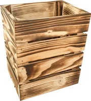 Lermowood Holzkisten 25 x 20 x 30cm Geflammte Dekokisten aus Holz Holzkiste Regalkiste Weinkiste
