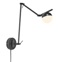 Contina Nástenná lampa na čítanie Ø 10 cm čierna/biela