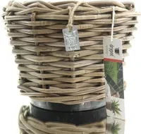 VAN DER LEEDEN DRYPOT® Rattan Pflanzgefäß Grau Ø ca. 24 cm - Sylter Körbe